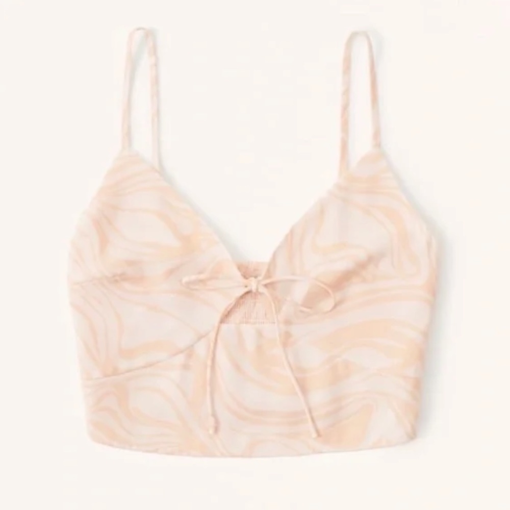 NWT Abercrombie & Fitch Orange Tie Front Keyhole Cami